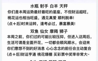 12星座最新下周运势，十二星座下周综合运势