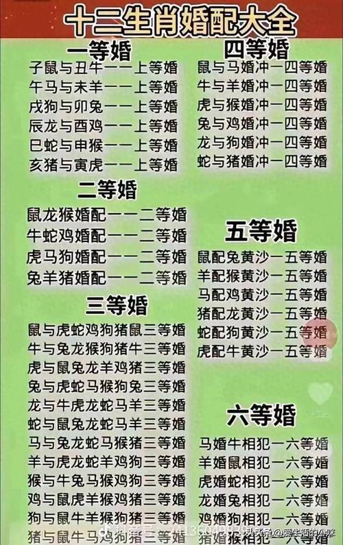 12生肖婚姻最佳配对，12生肖婚姻最佳配对排名第一-第7张图片